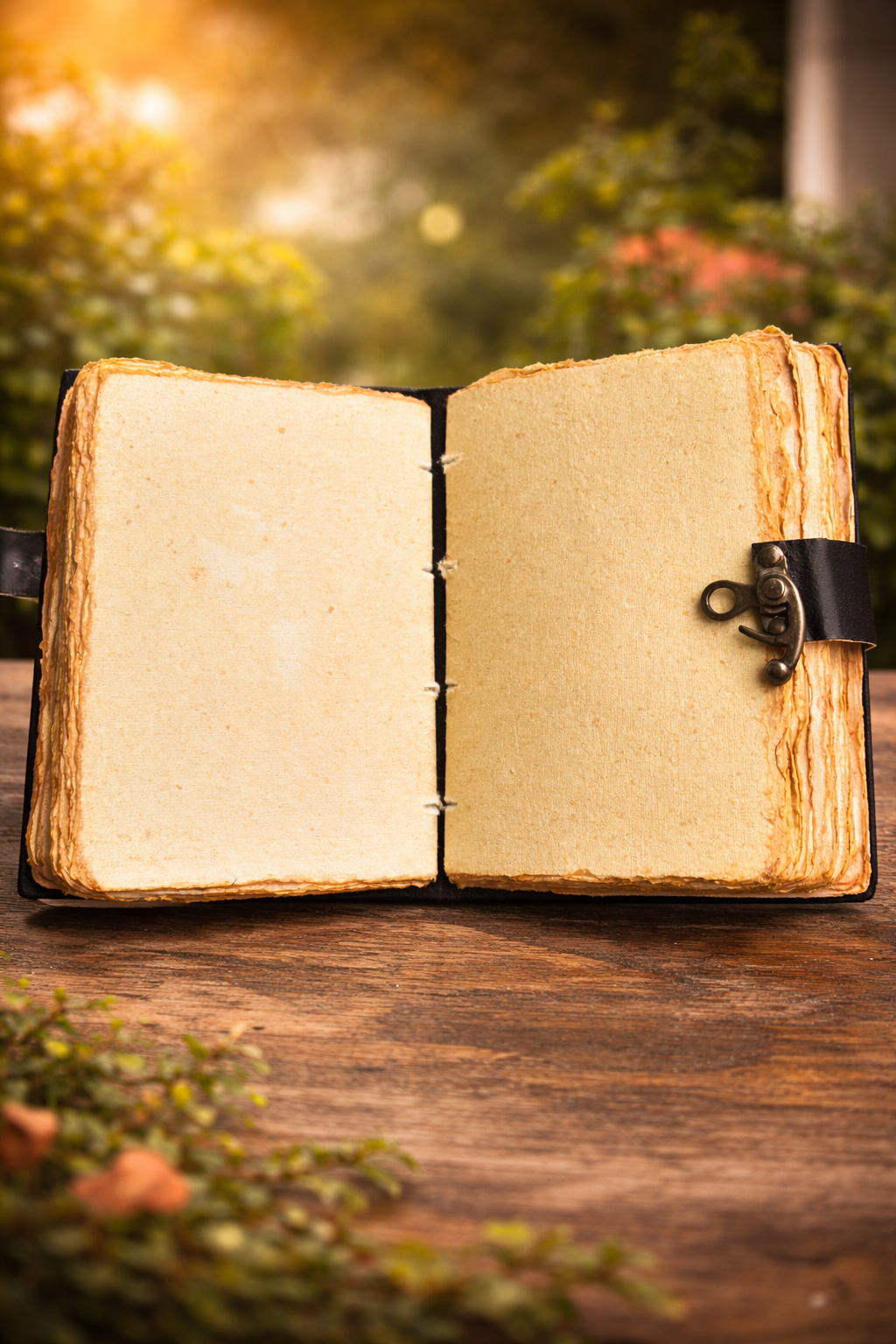 Butterfly Leather Deckle Journal