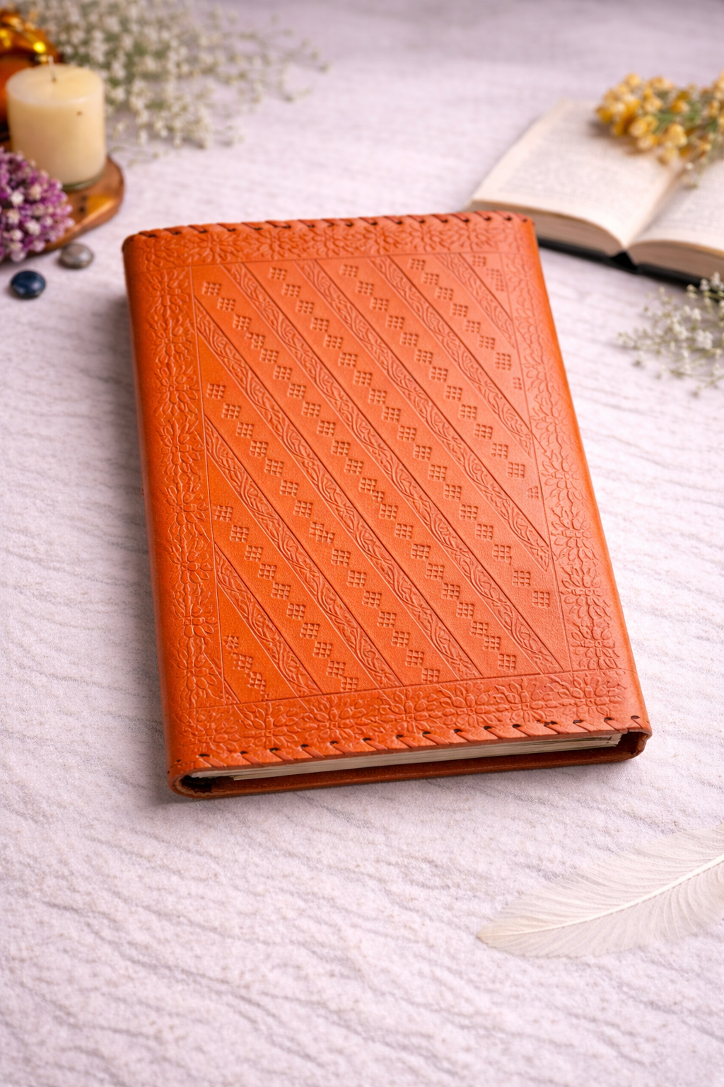 Seven Chakra Leather Journal – A4 Healing & Energy