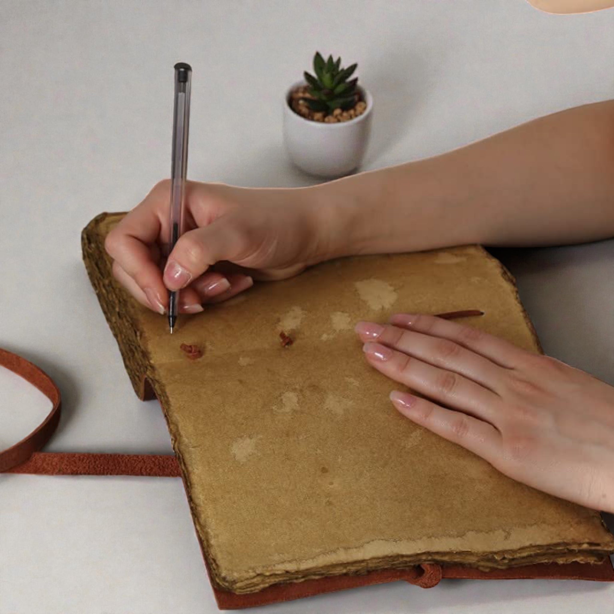 Heart Deckle Leather Journal