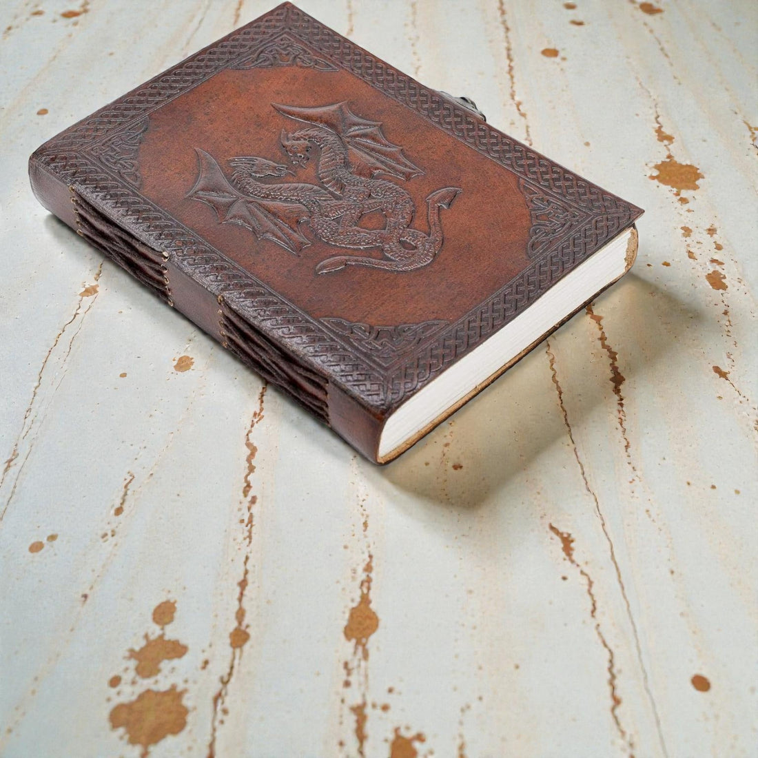 Handmade Leather Double Dragon Journal