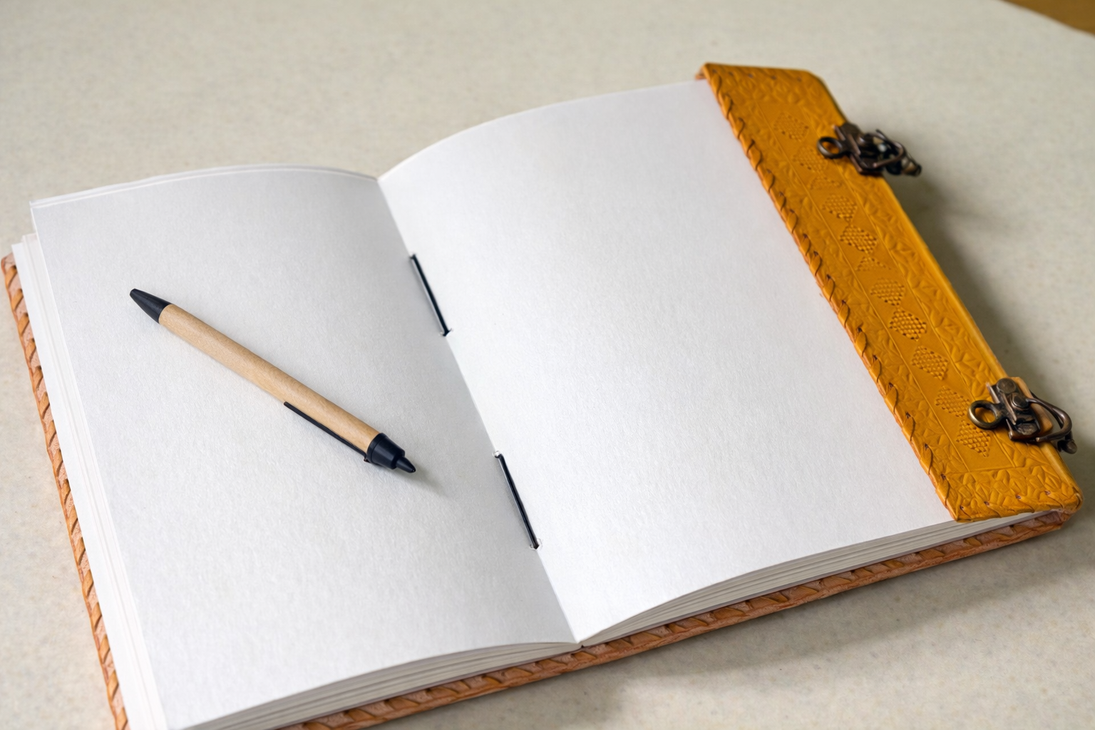 Yellow Chakra Leather Journal