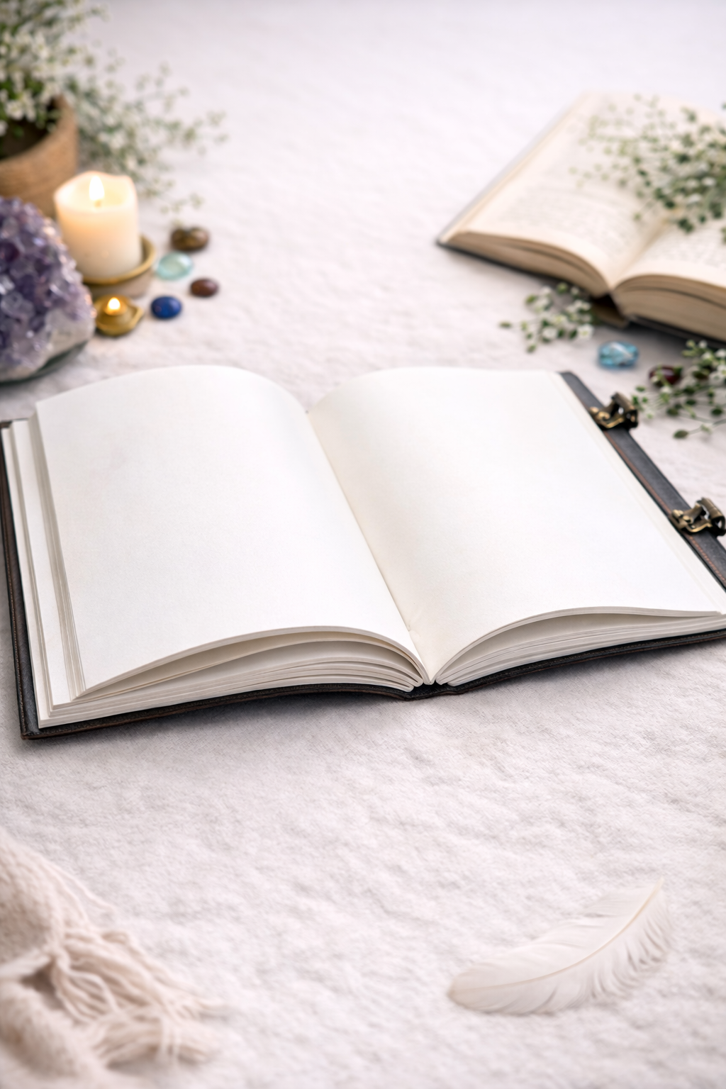 Chakra Leather Stone Journal A4 Size
