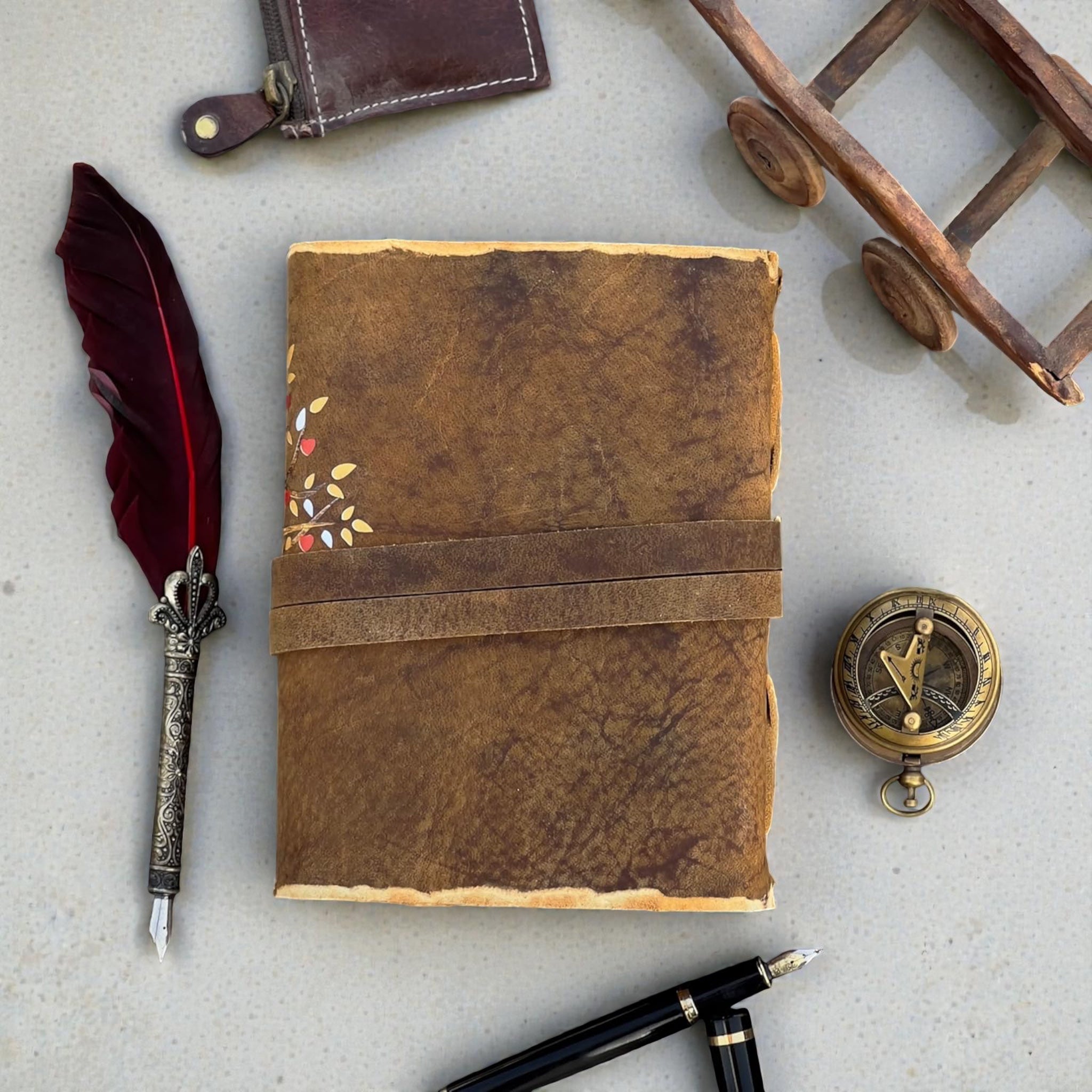 Handmade Leather Tree Deckle Journal