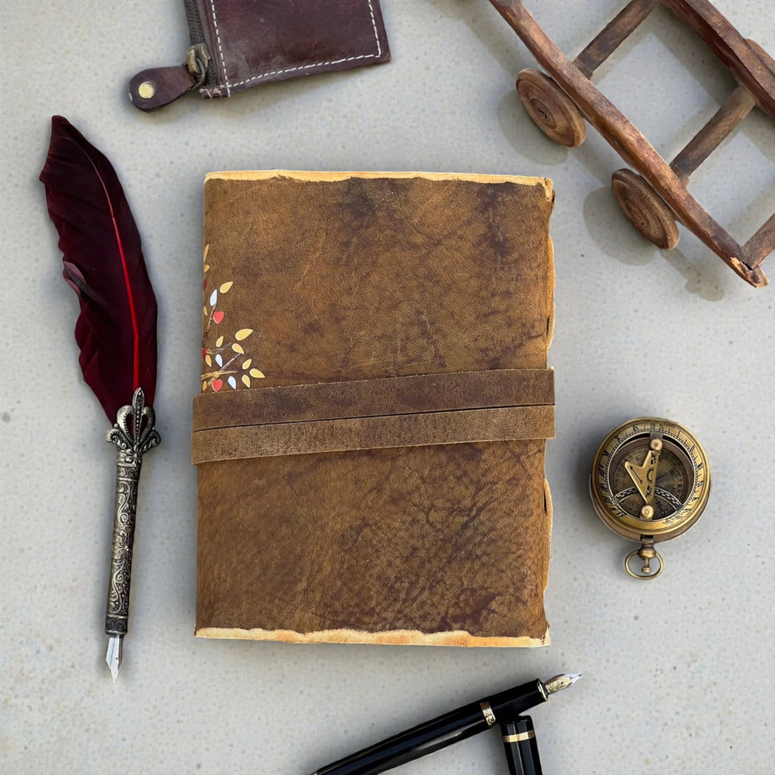 Handmade Leather Tree Deckle Journal