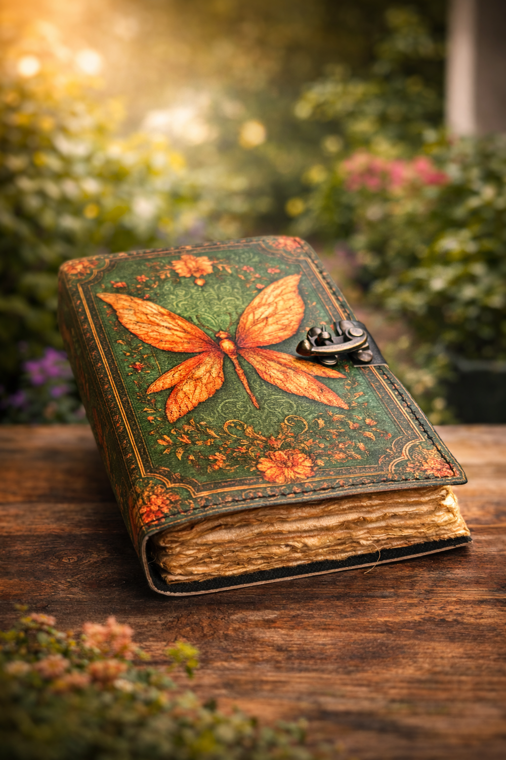 Butterfly Leather Deckle Journal