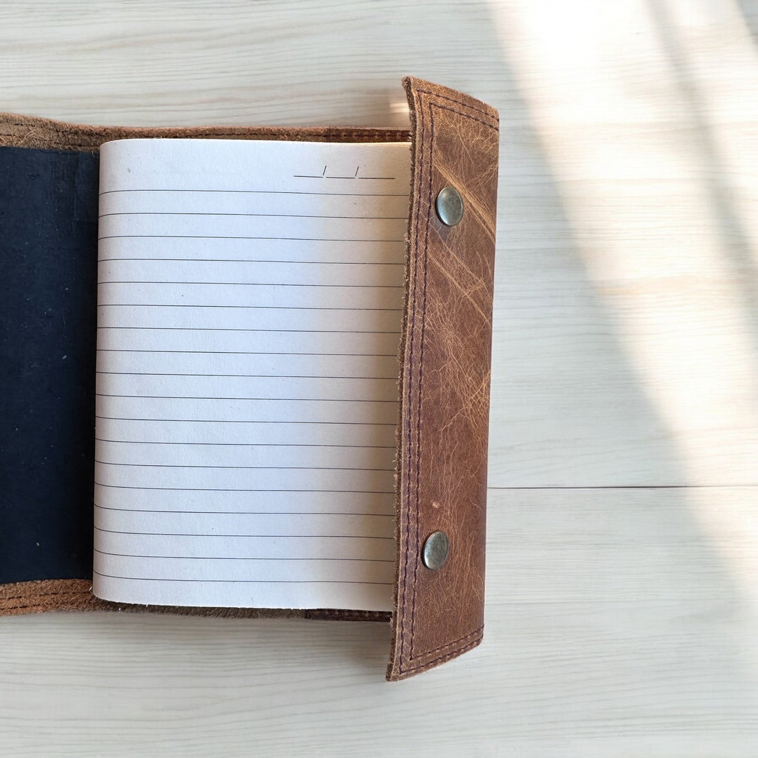 Handmade Leather Lined Refillable Page Journal
