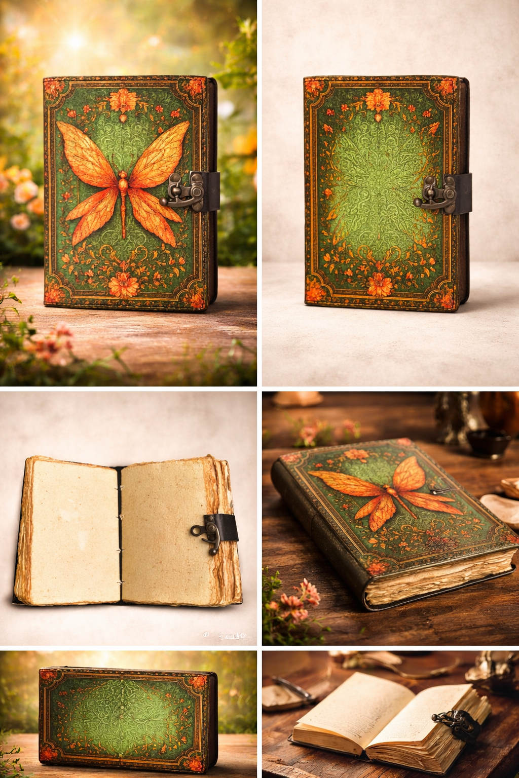 Butterfly Leather Deckle Journal