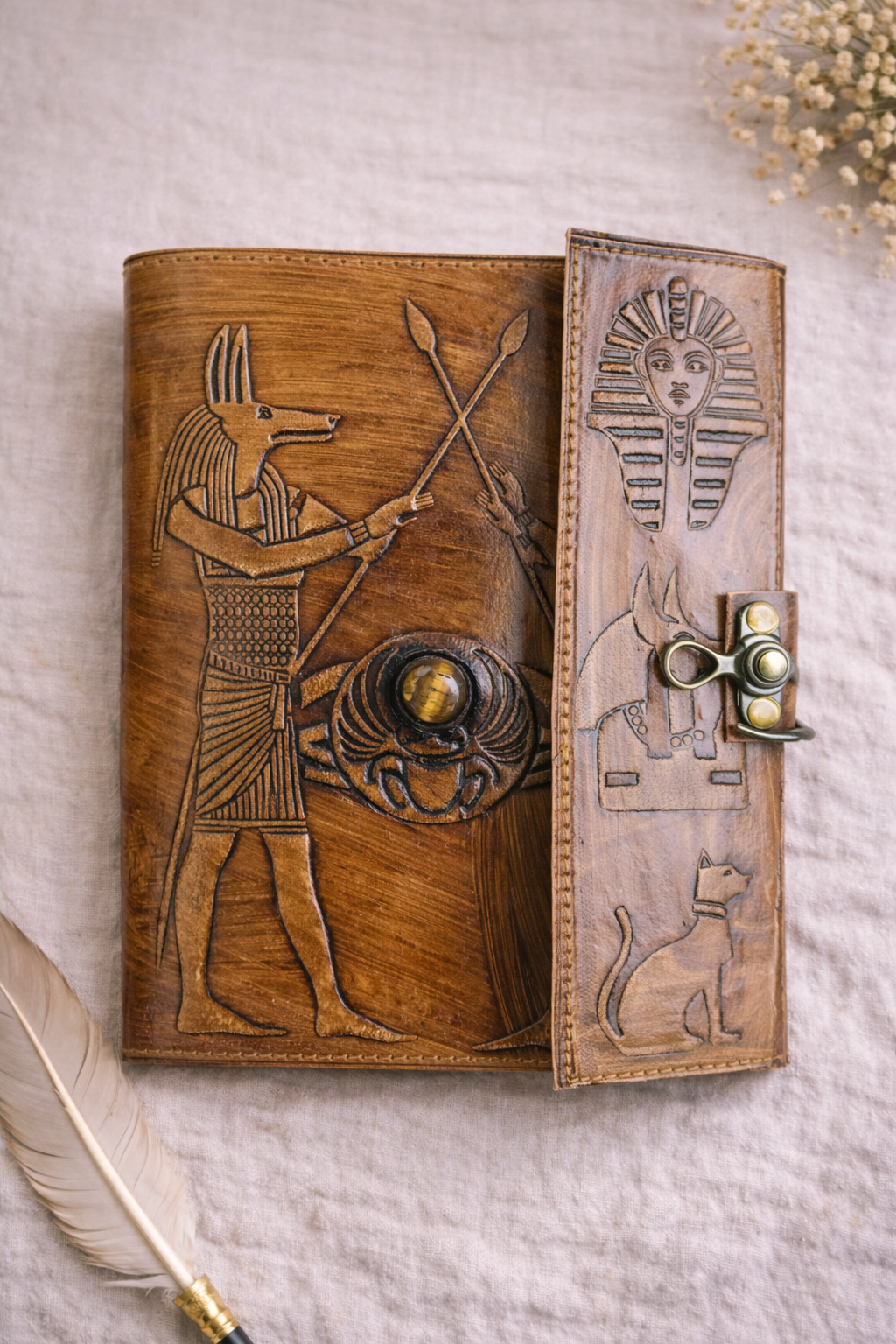 Ancient Egyptian King Pharaoh Leather Journal