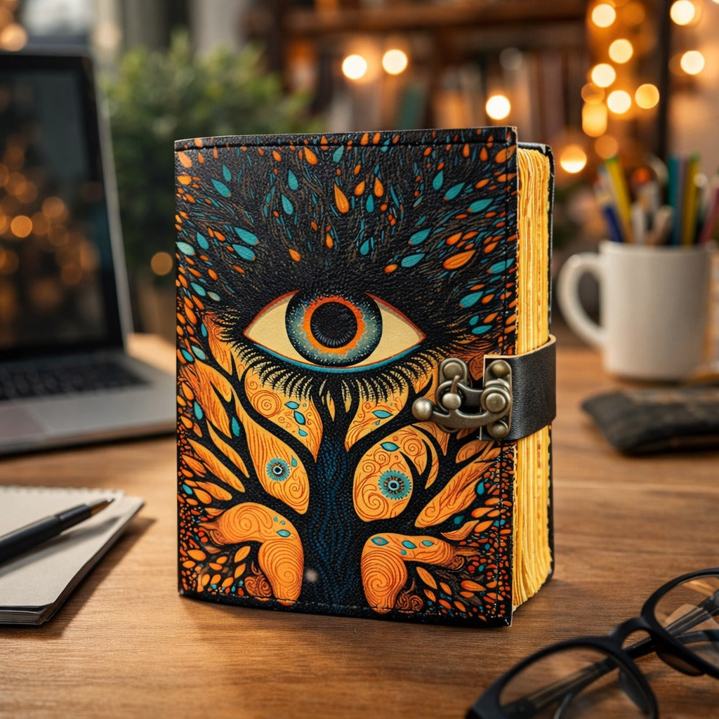 Eye Embossed Tree Of life Deckle Journal