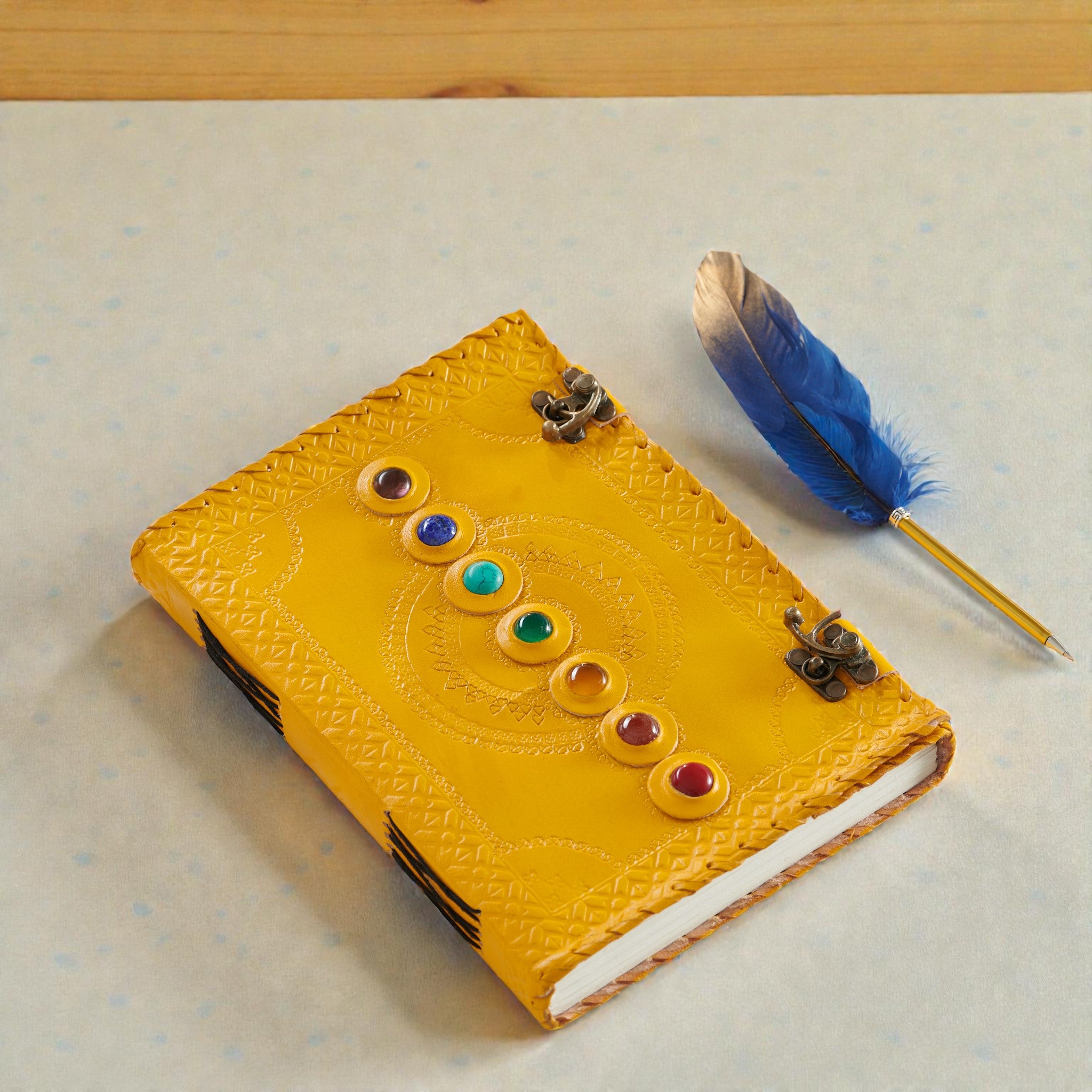 Yellow Chakra Leather Journal