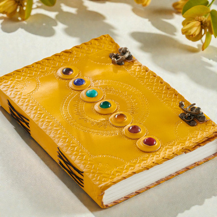 Yellow Chakra Leather Journal