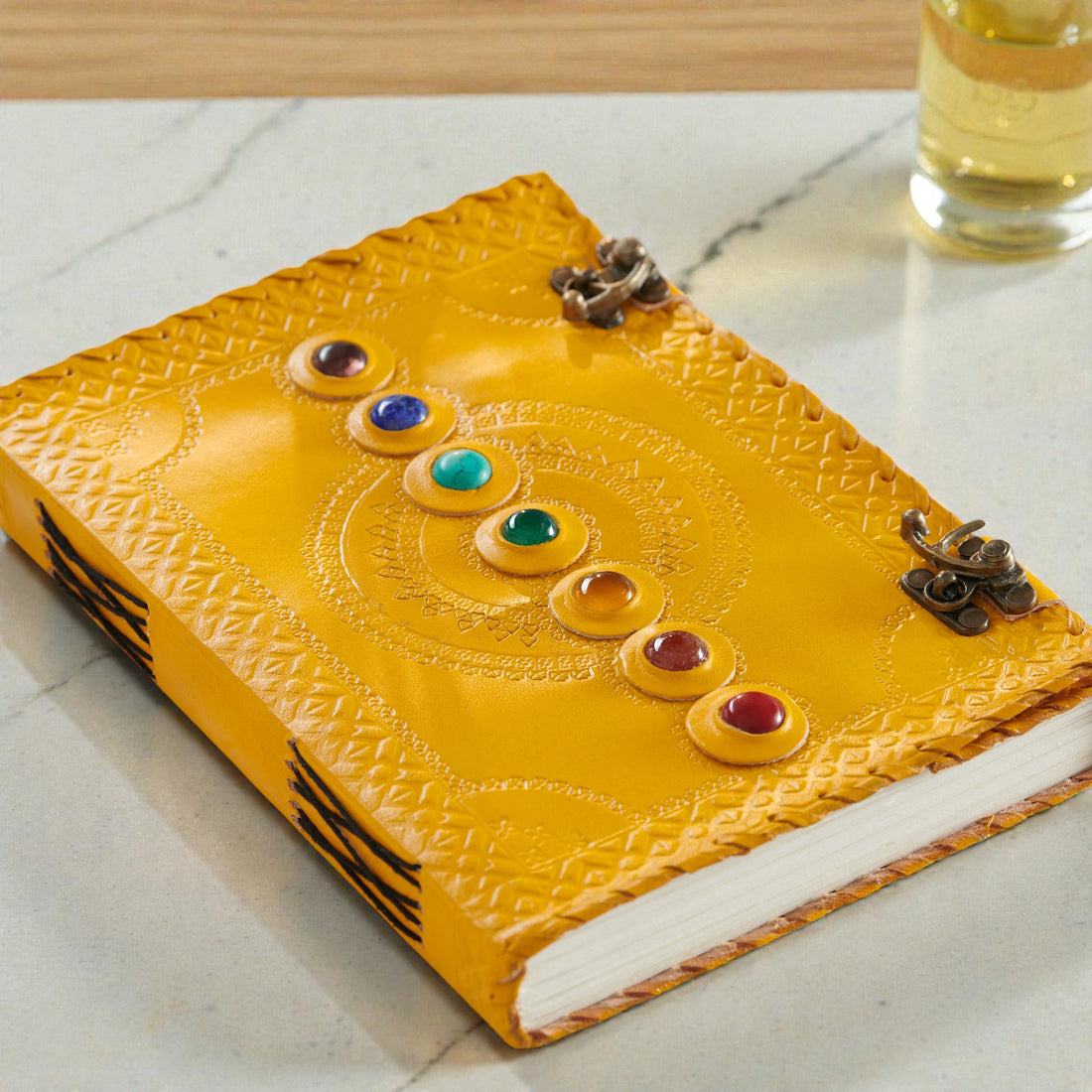 Yellow Chakra Leather Journal