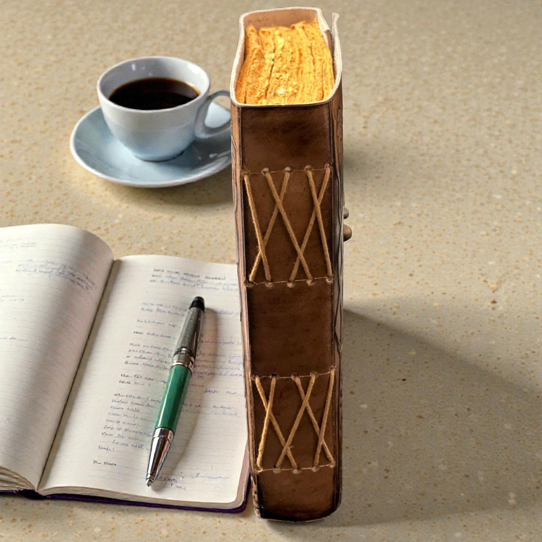 Sun & Moon Leather Journal – 7×5 Inch
